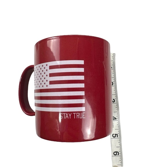 Life Is Good Dark Red Stay True White USA Flag Heavy Ceramic Coffee Cup Tea Mug - Picture 12 of 13